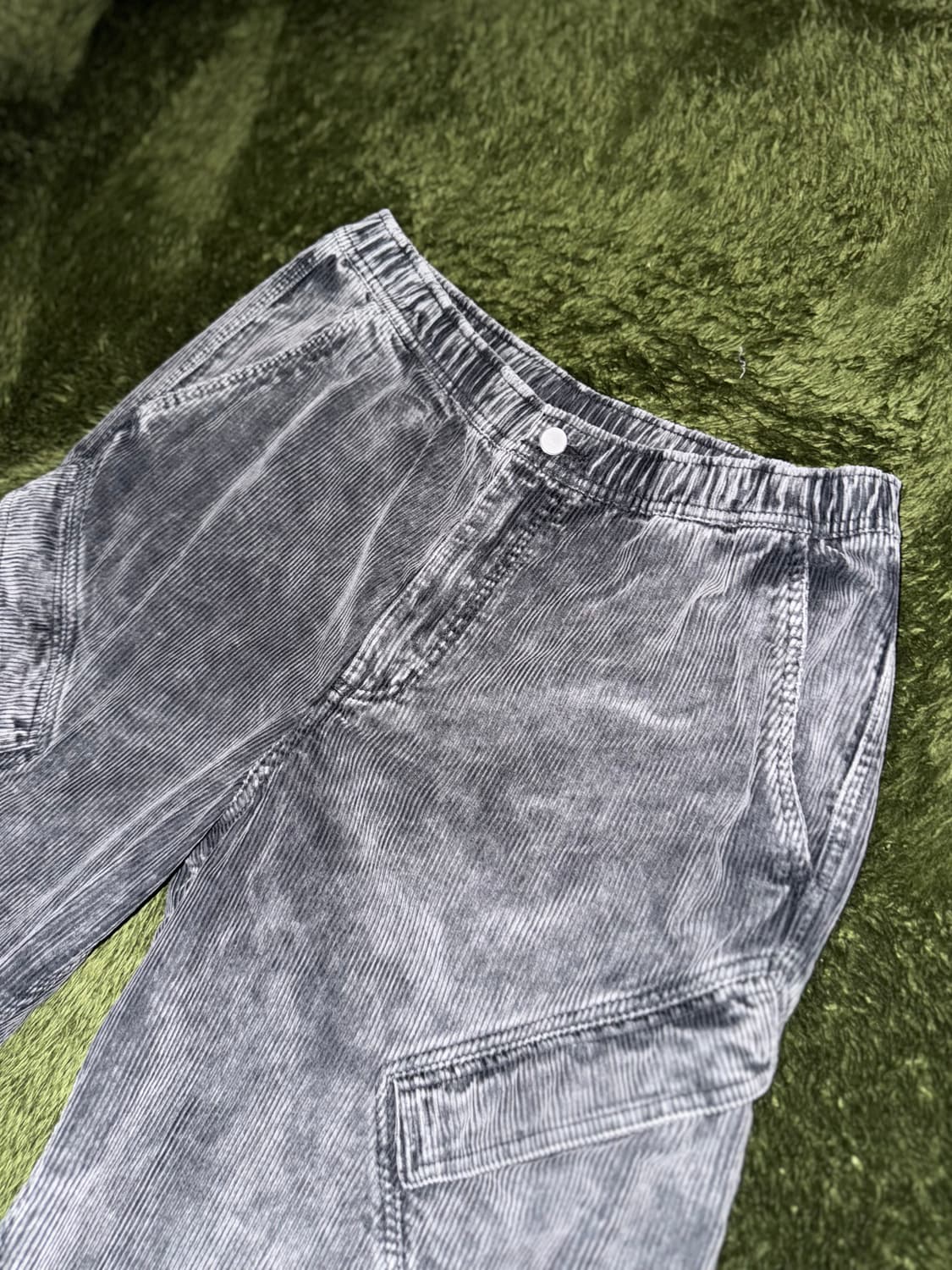 [L] 조던 플라이트 시카고 워시드 코듀로이 팬츠 블랙 그레이 상품이미지2