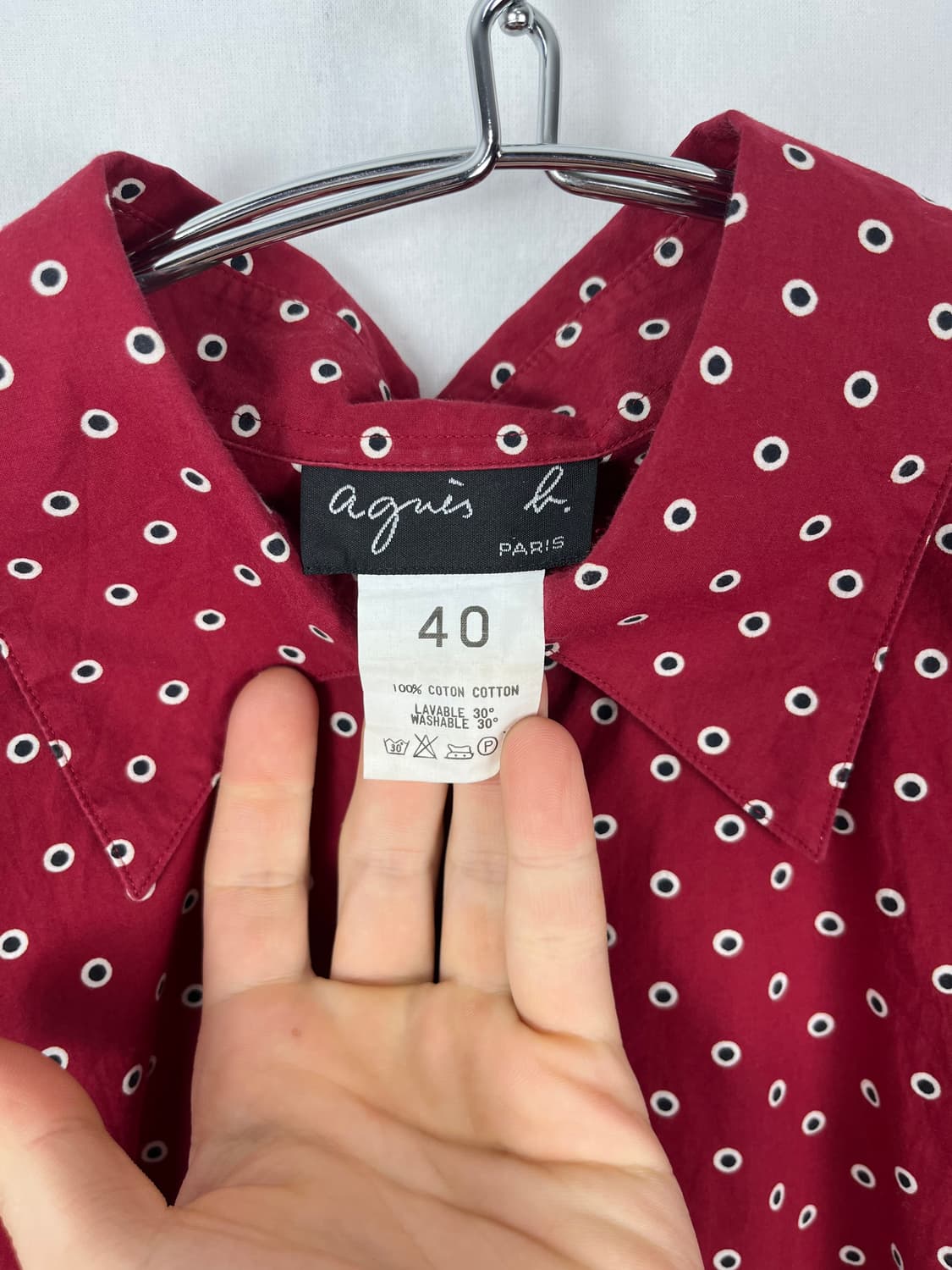 Agnes.B 도트 레드컬러 셔츠 상품이미지4