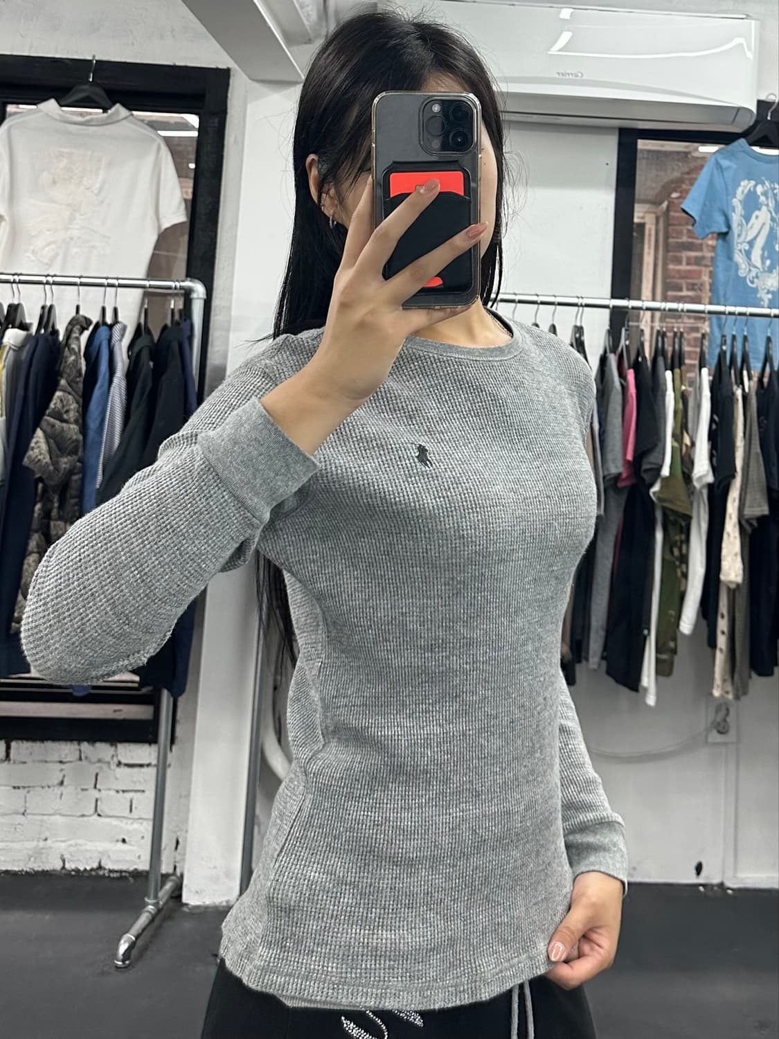 폴로 랄프로렌 그레이 와플 롱슬리브 상품이미지3