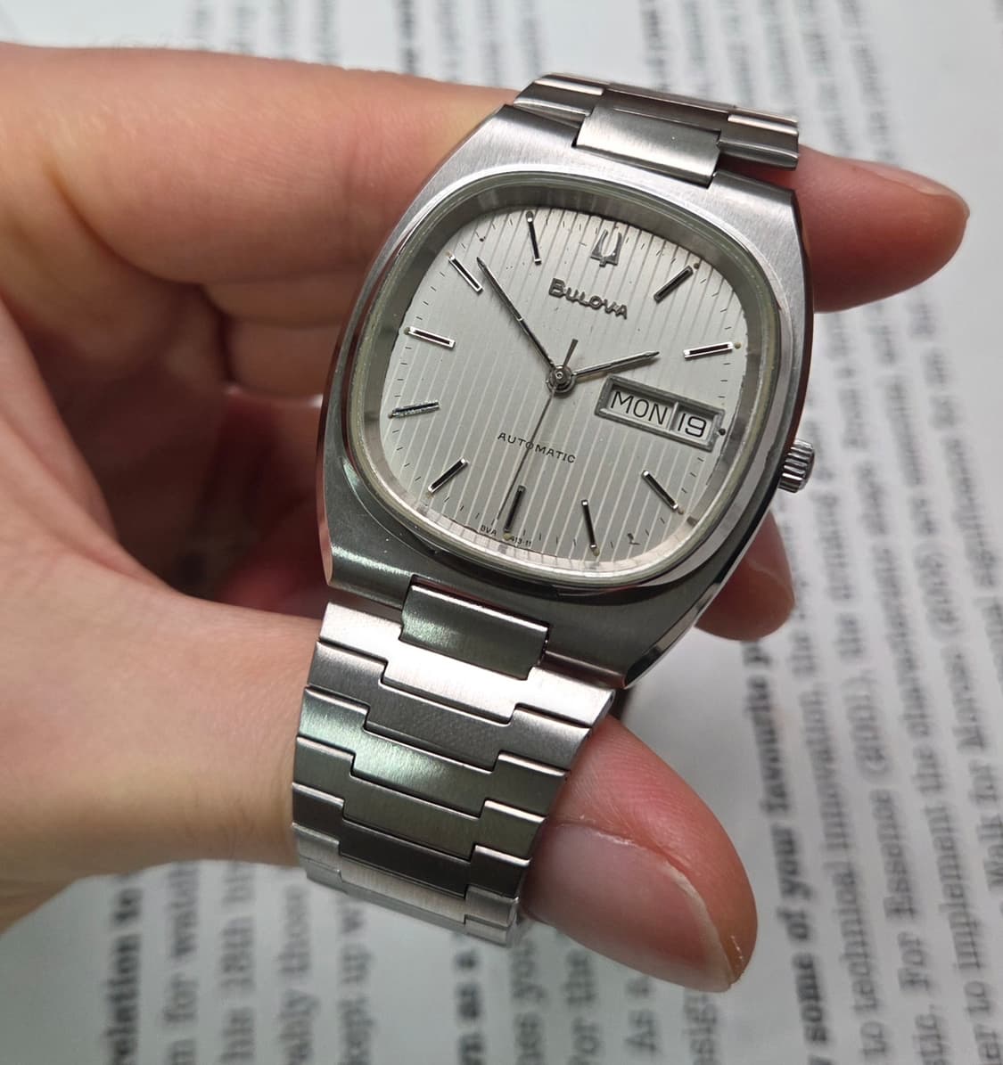 빈티지 부로바 테레비 데이데이트 실버 세로판 다이얼 뻐뻐시 브슬 ver. 상품이미지4