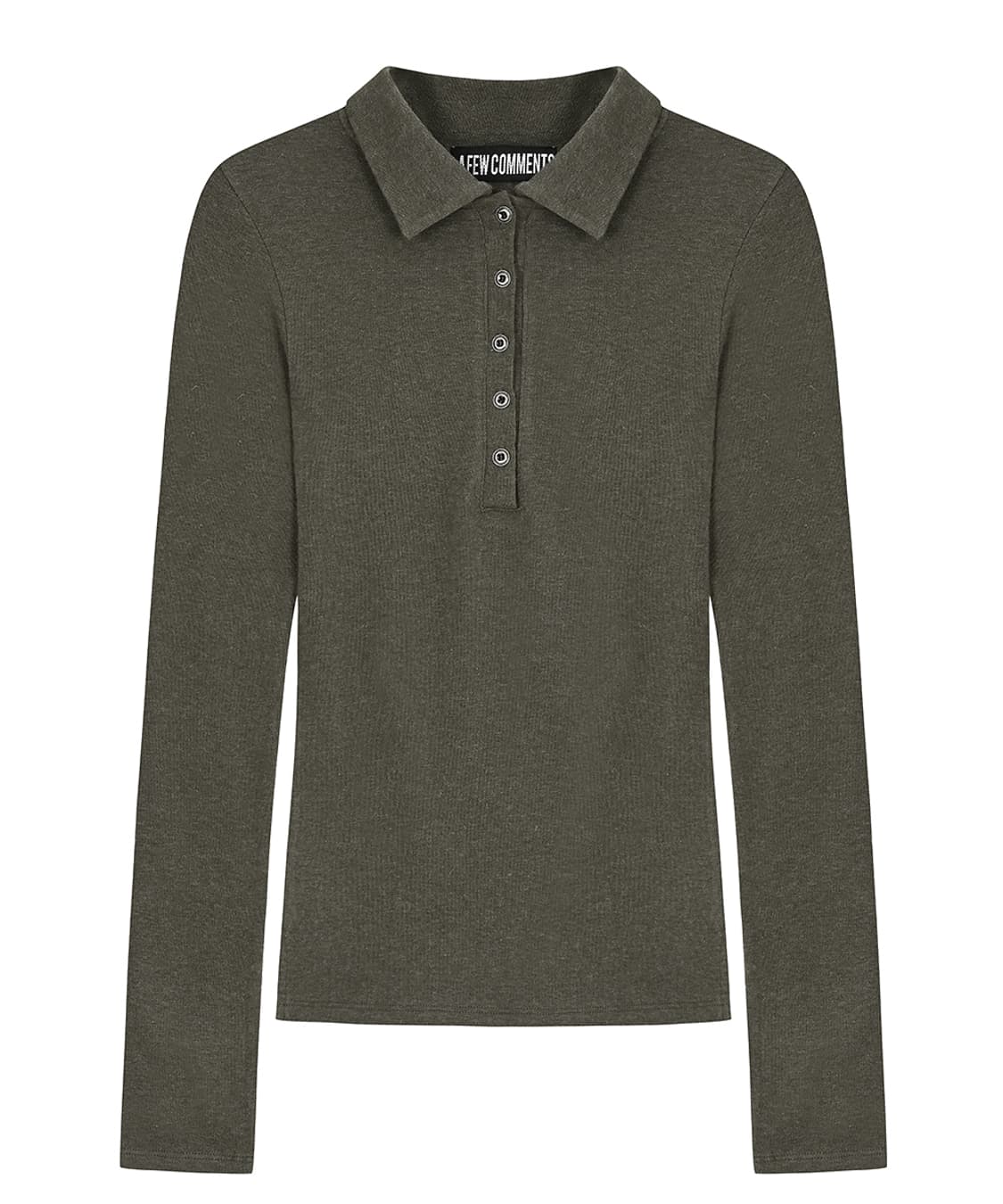 니트 메탈 버튼 칼라 롱슬리브 탑 KHAKI 상품이미지2