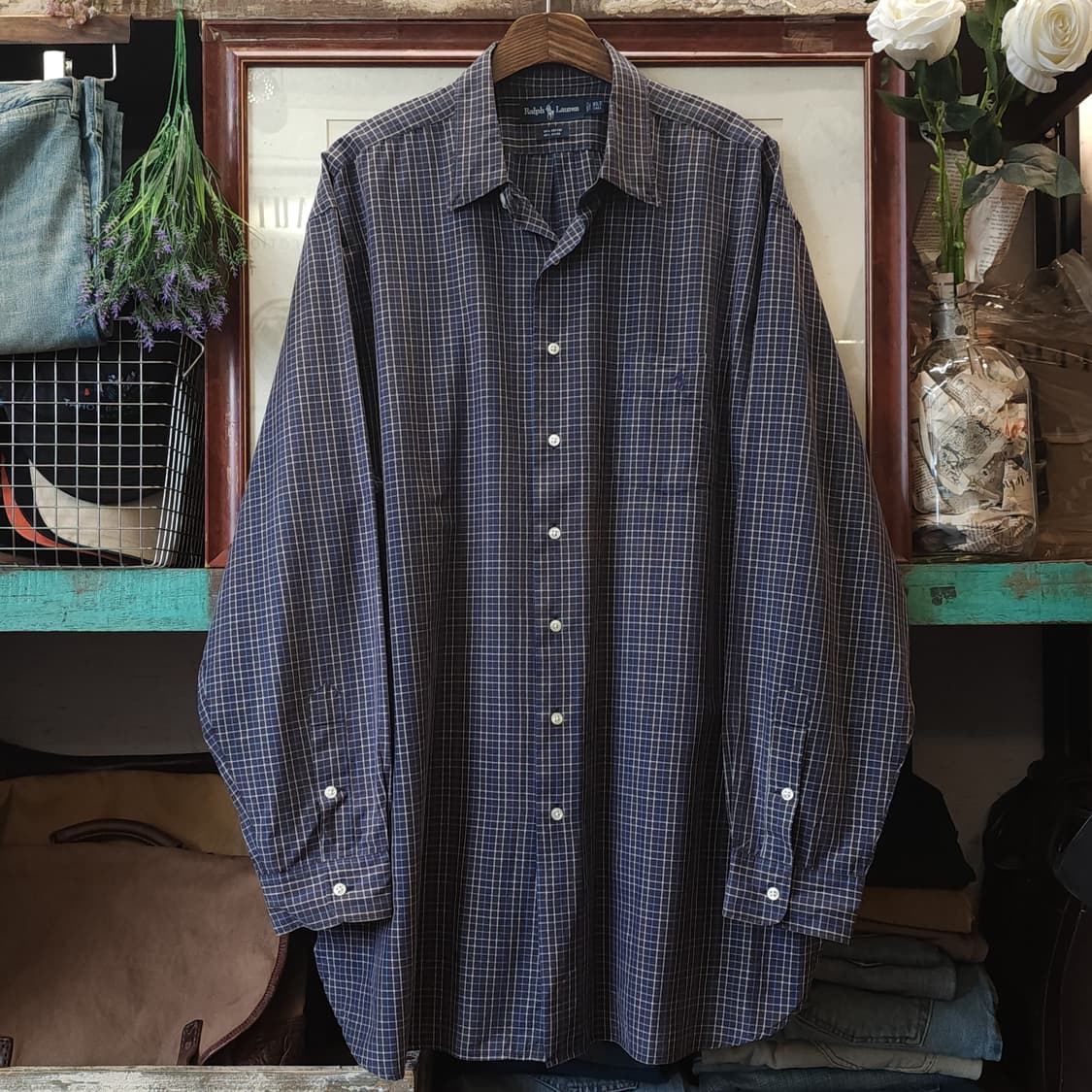 90s 폴로 랄프로렌 체크셔츠 빅사이즈 포켓셔츠 xl 상품이미지1