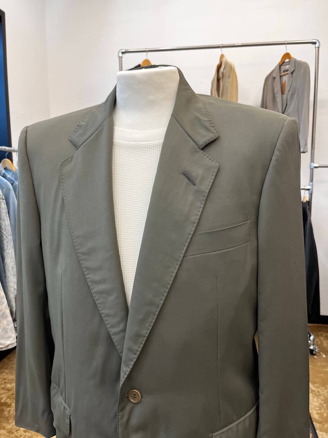 랑방 울 테일러드 자켓 카키 그레이 상품이미지3