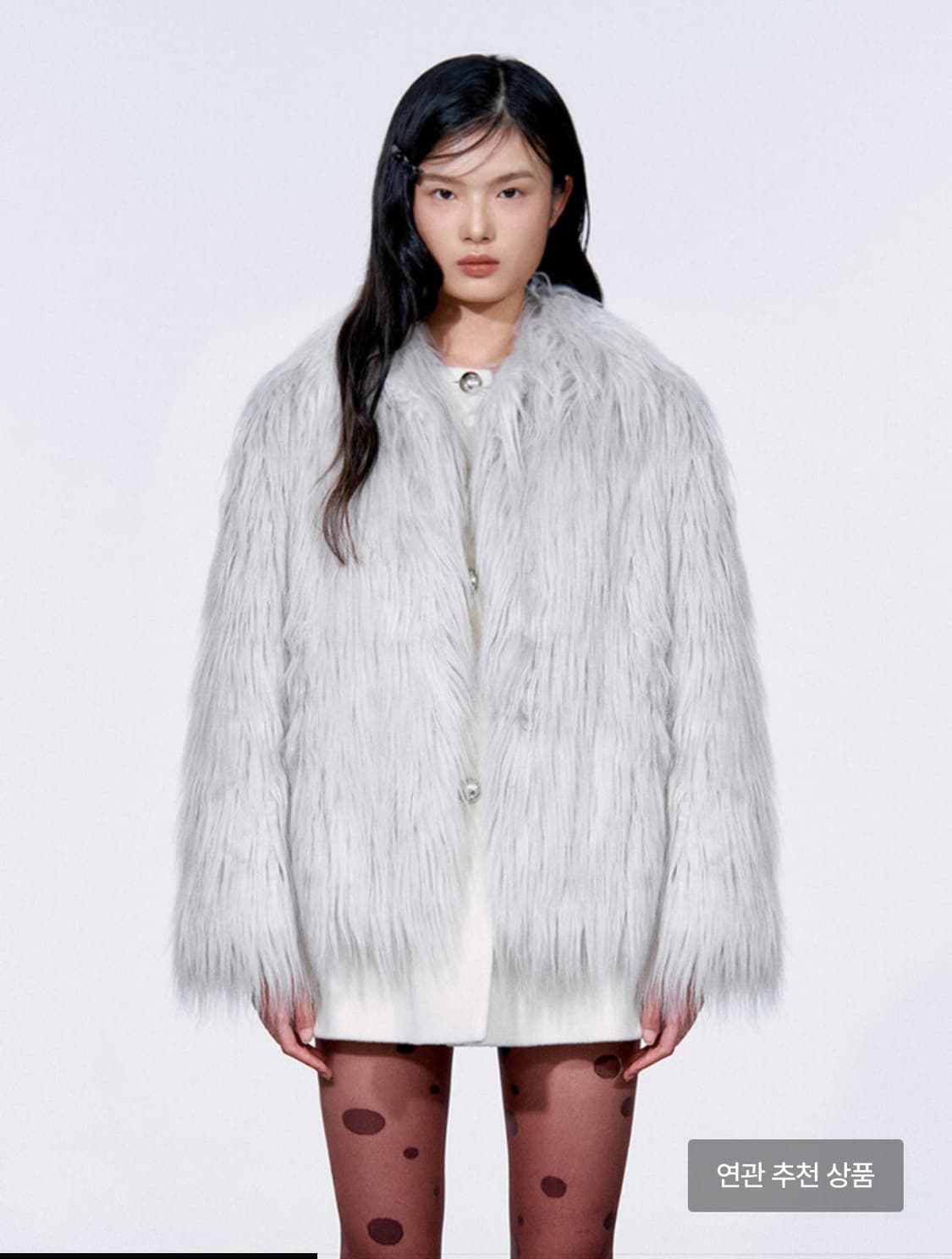 카일로 (kilo) 헤어리 퍼 자켓 (light gray) 상품이미지1