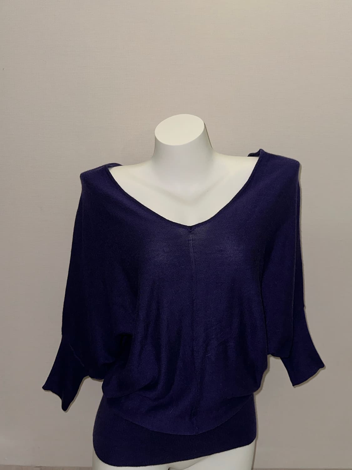 빈티지 퍼플 딥브이넥 투웨이 레이어드 니트 (원피스) 상품이미지6