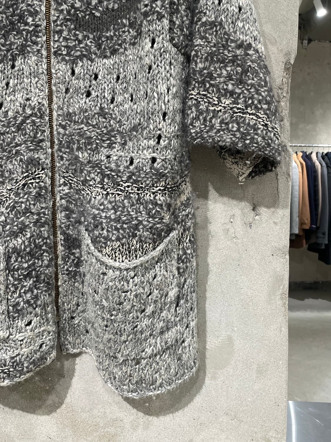 이자벨 마랑 그레이 하프 슬리브 집업 니트 롱 후디 자켓 상품이미지5