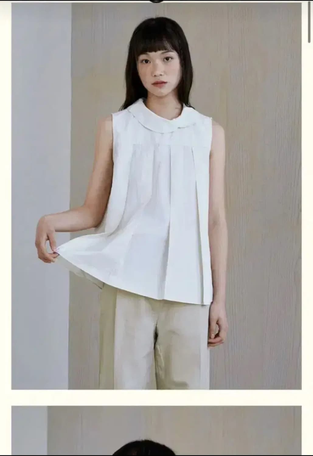 아우로 FRONT COLLAR BLOUSE [ CREAM 상품이미지2