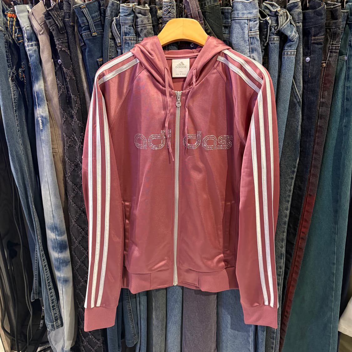 아디다스 유광 핑크 후드 큐빅 져지 상품이미지2