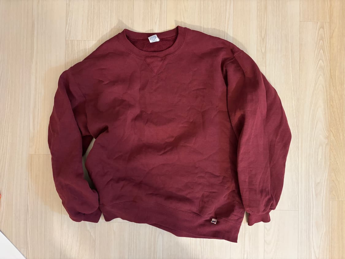90s russell sweatshirts usa 러셀 스웻 버건디 상품이미지1