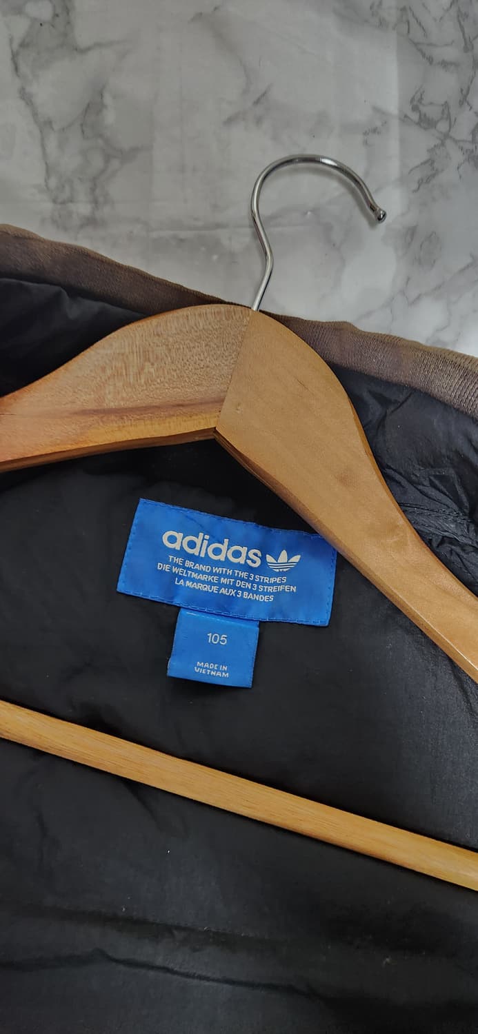 아디다스 삼선 블랙 푸퍼 패딩 자켓 브라운 카라 y2k 상품이미지8