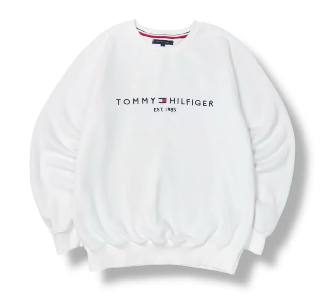급처)) 타미힐피거 스펠아웃 맨투맨 화이트(L) 상품이미지1