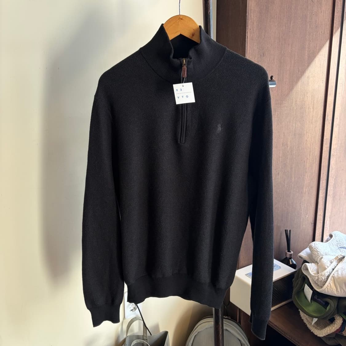 15284 - 폴로 랄프로렌 블랙 반집업 니트 (피마 코튼) 상품이미지2