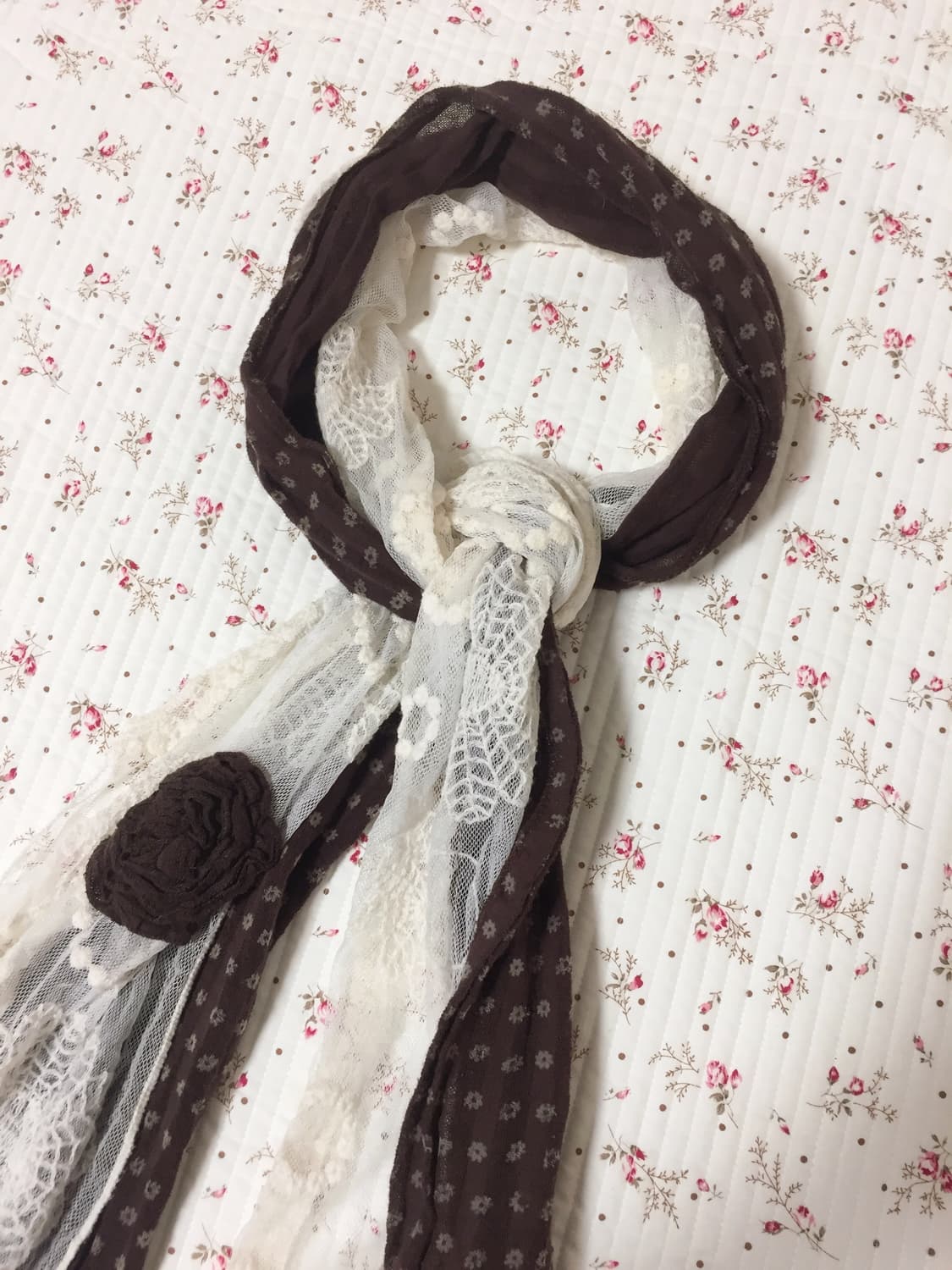 빈티지 모리걸 잔꽃 레이스 스카프 상품이미지2