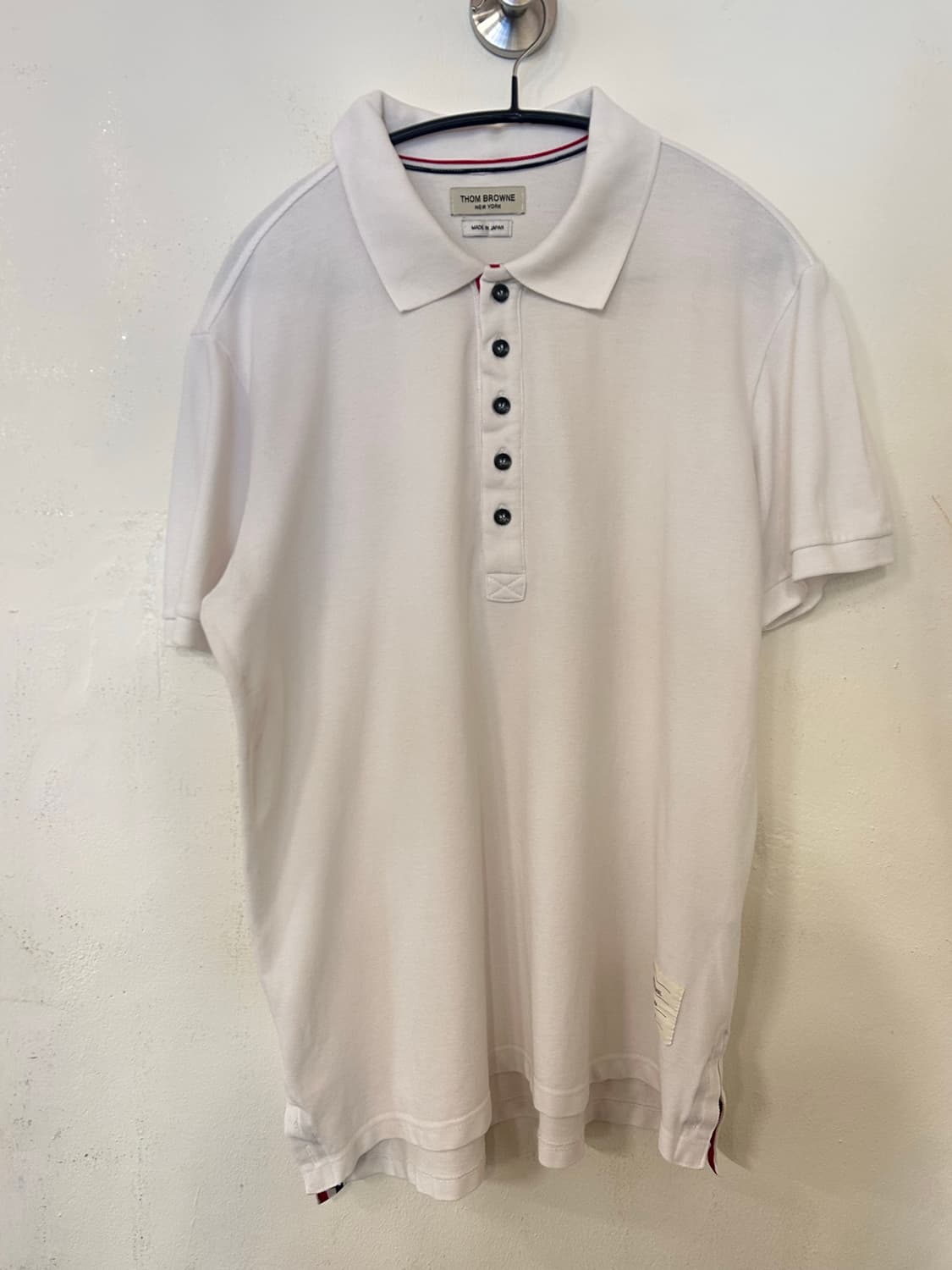 톰브라운 화이트 반팔 카라티 사이즈 4 상품이미지1