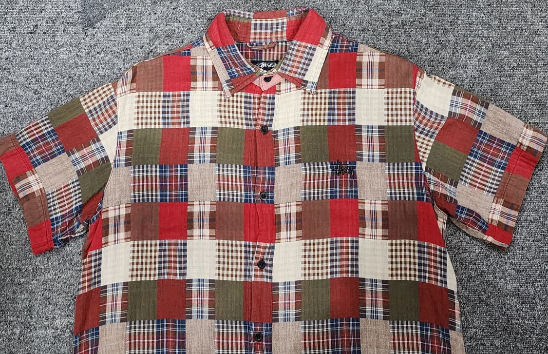 스투시 빈티지 패치워크 반팔 셔츠 L 상품이미지3