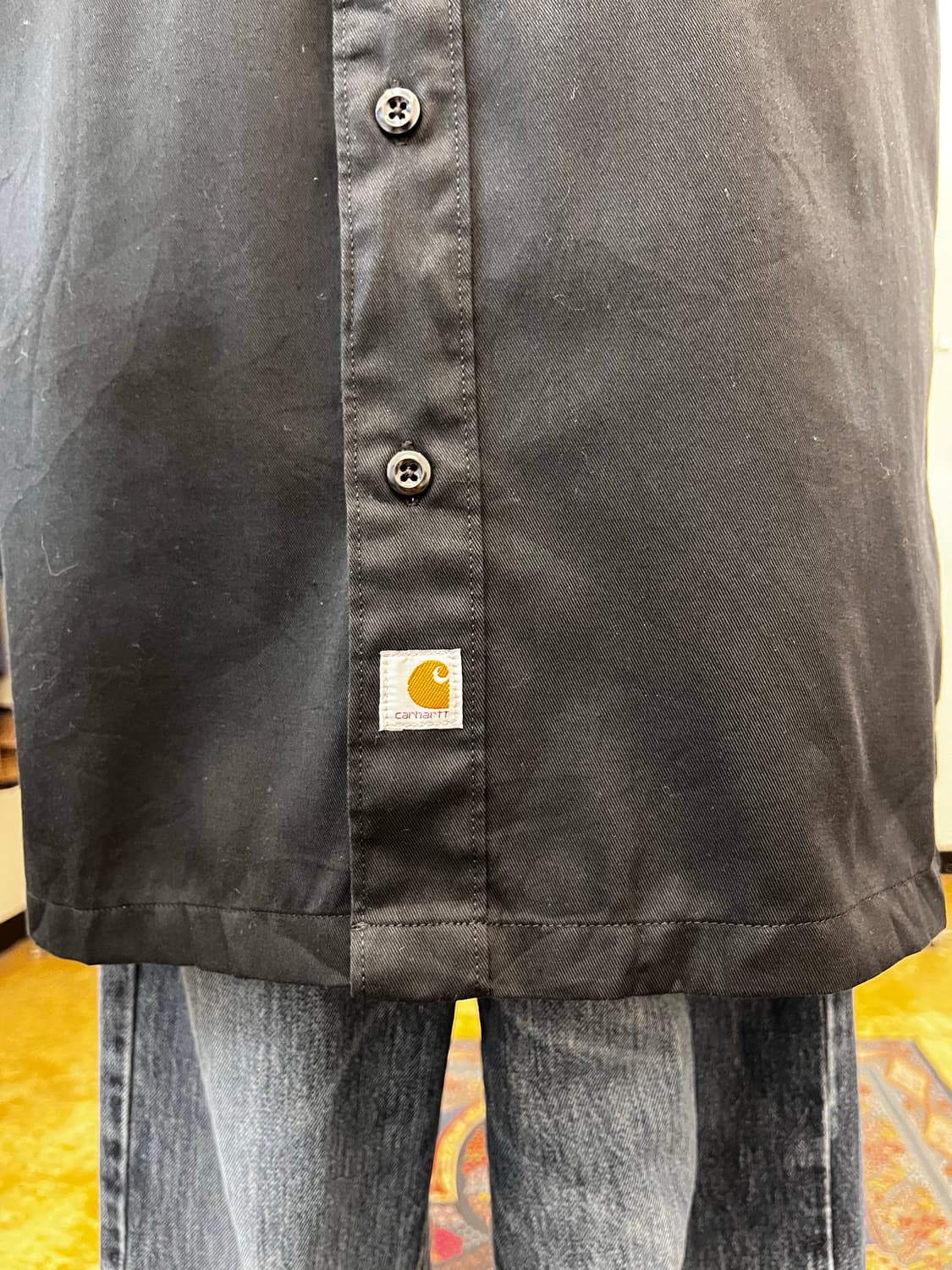 칼하트 더블 포켓 반팔 셔츠 블랙 상품이미지4