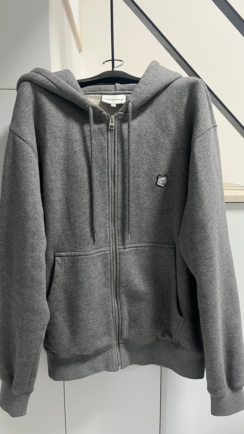메종키츠네 볼드폭스 헤드패치 그레이 멜란지 후드집업 M 상품이미지3