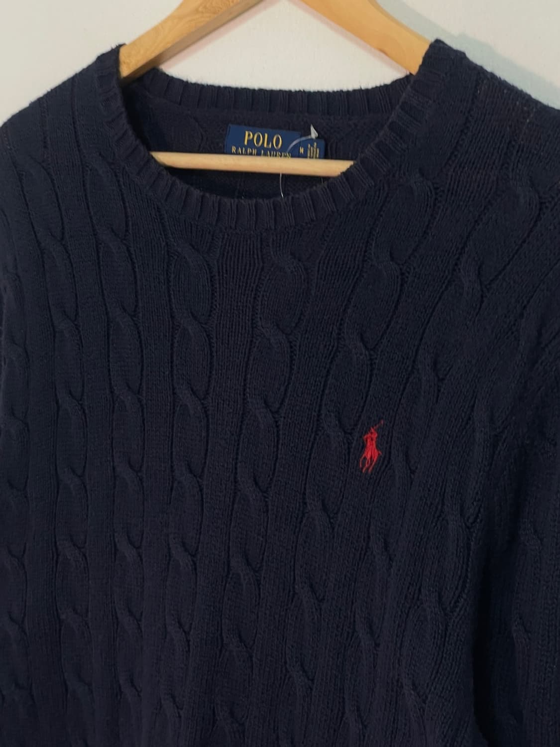 폴로 꽈배기 네이비 포니 니트 상품이미지5