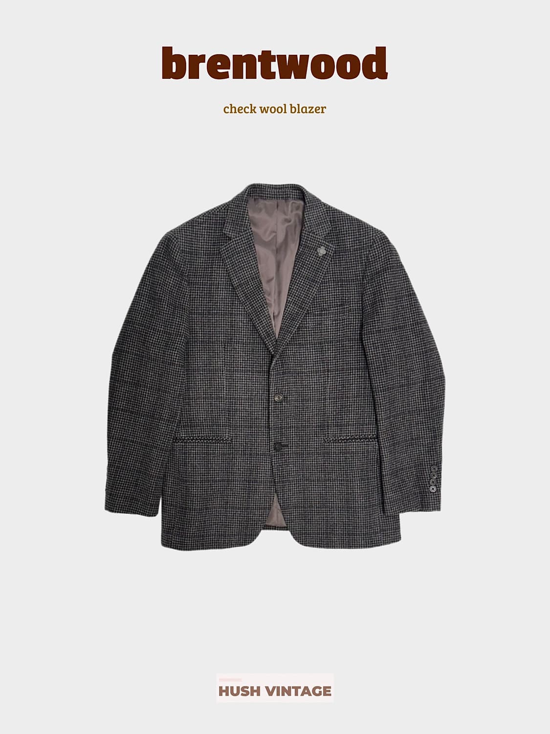 Brentwood 브렌우드 체크 투버튼 모직 블레이저 자켓 상품이미지1