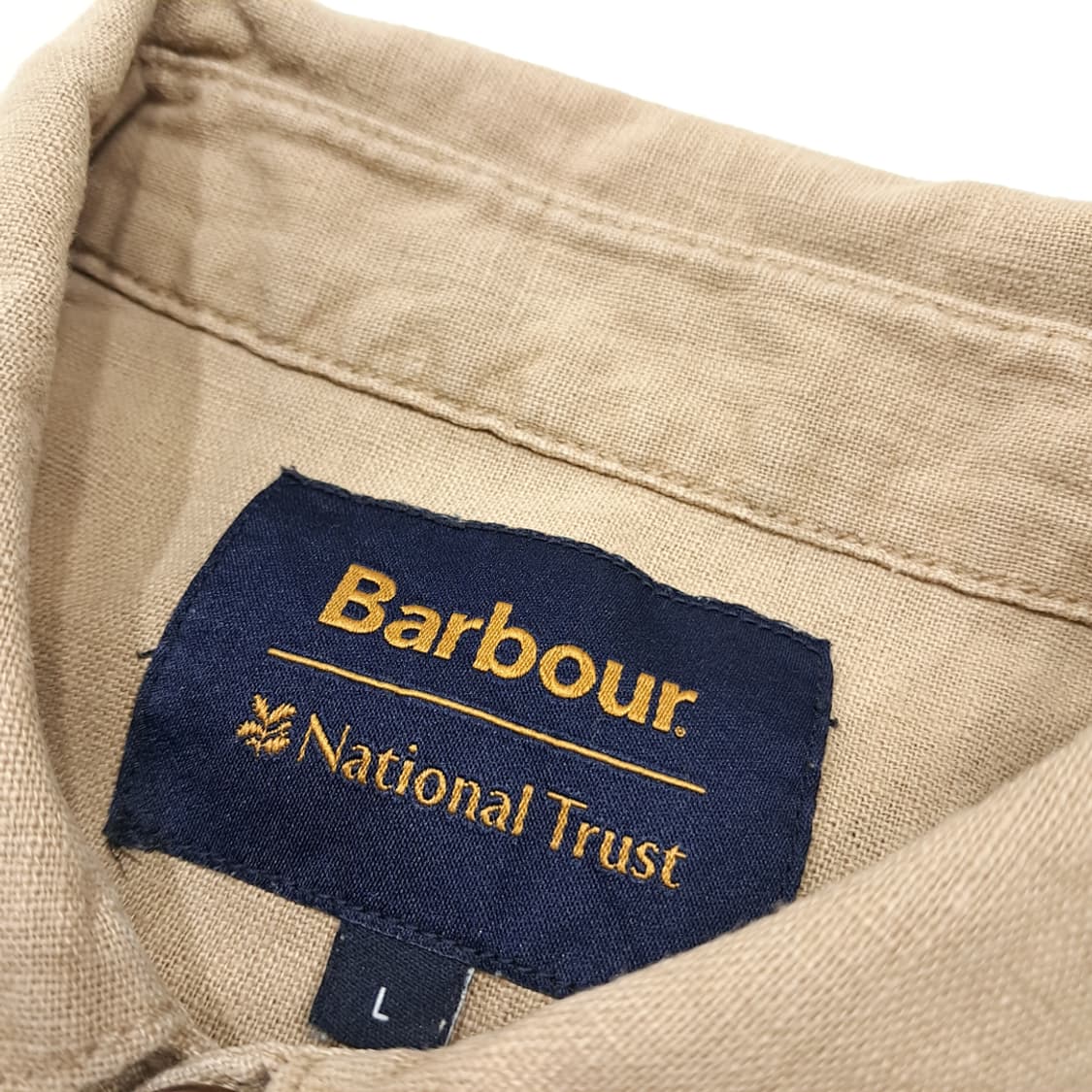 CK057 L 바버 린넨코튼 플리츠포켓 샌드브라운 셔츠 남방 상품이미지3