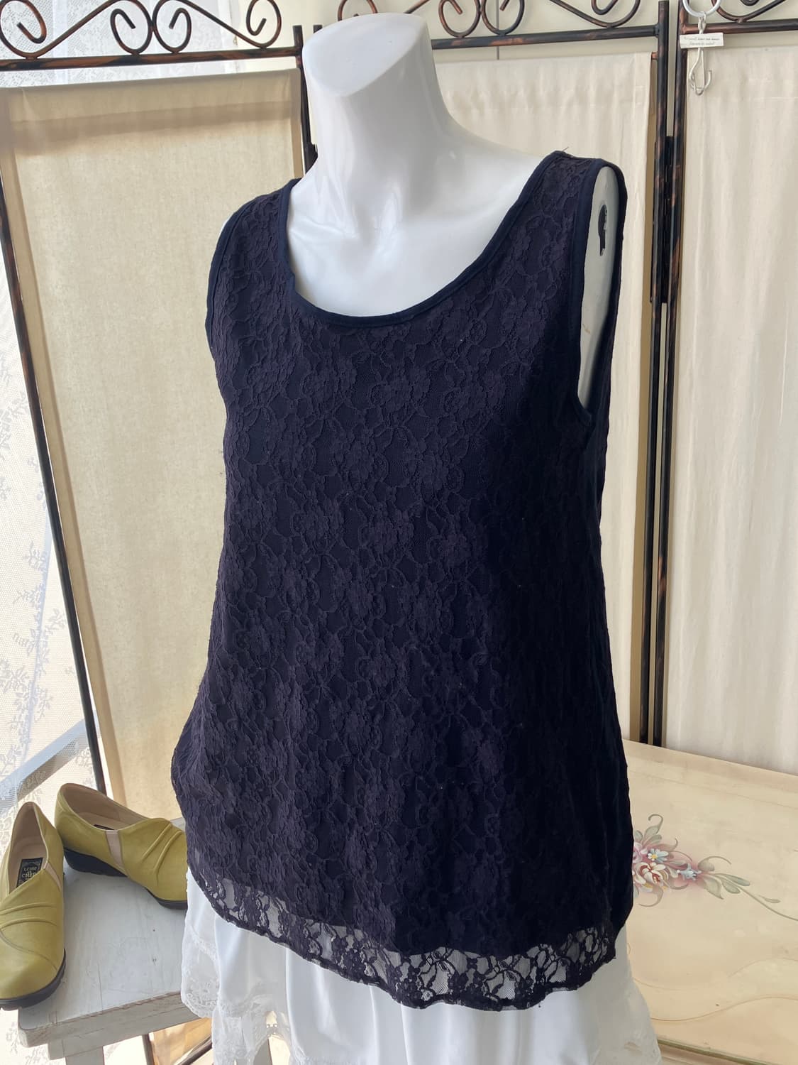 navy lace layered sleeveless 상품이미지1