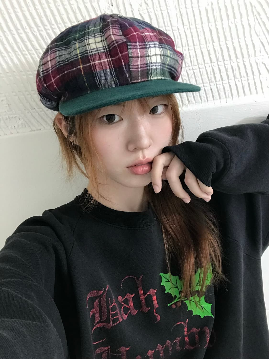 빈티지 체크 아메카지 빵모자 상품이미지1