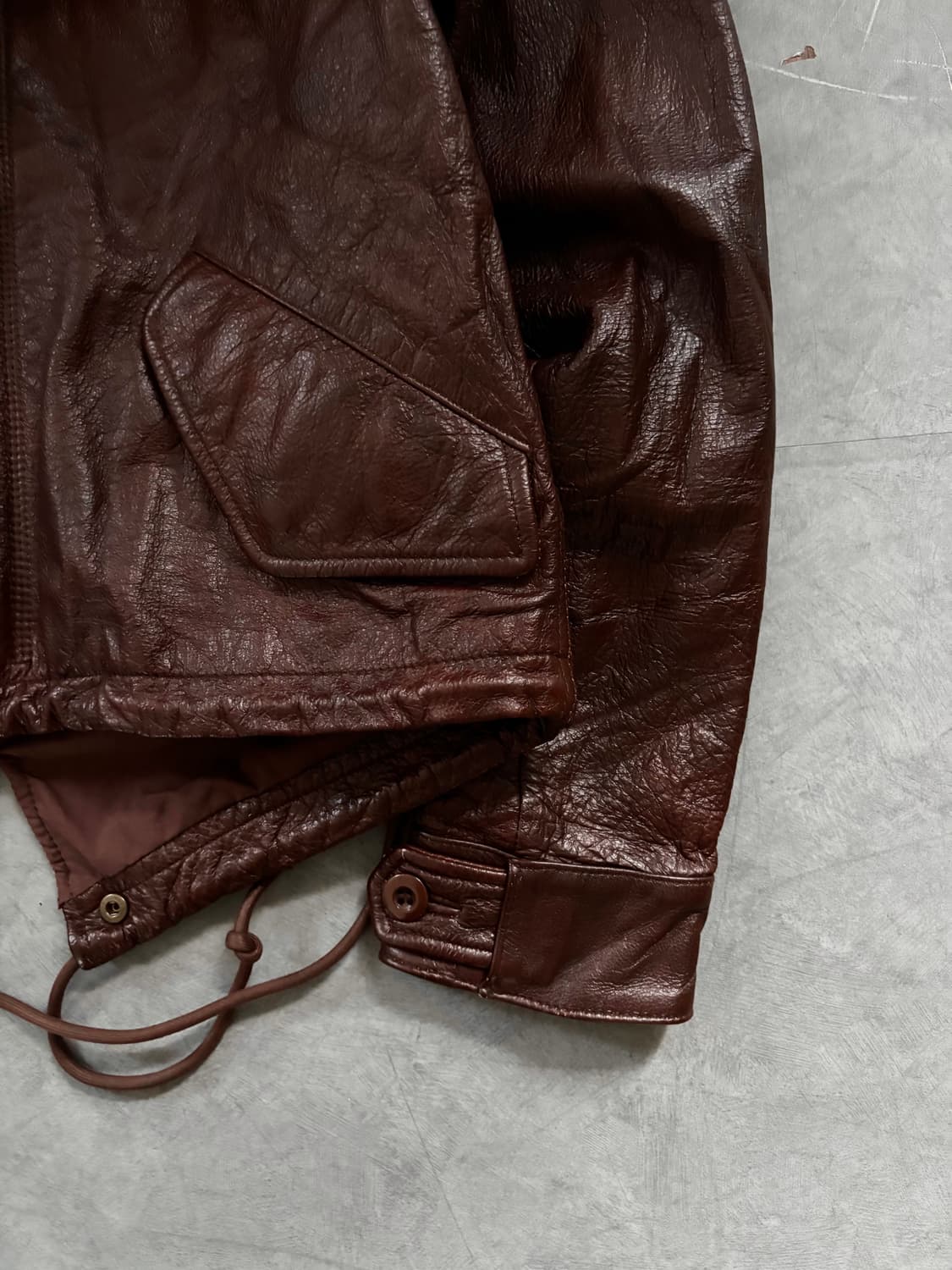 Beams boy 빔즈보이 레드브라운 후디드 소가죽 레더자켓  상품이미지4