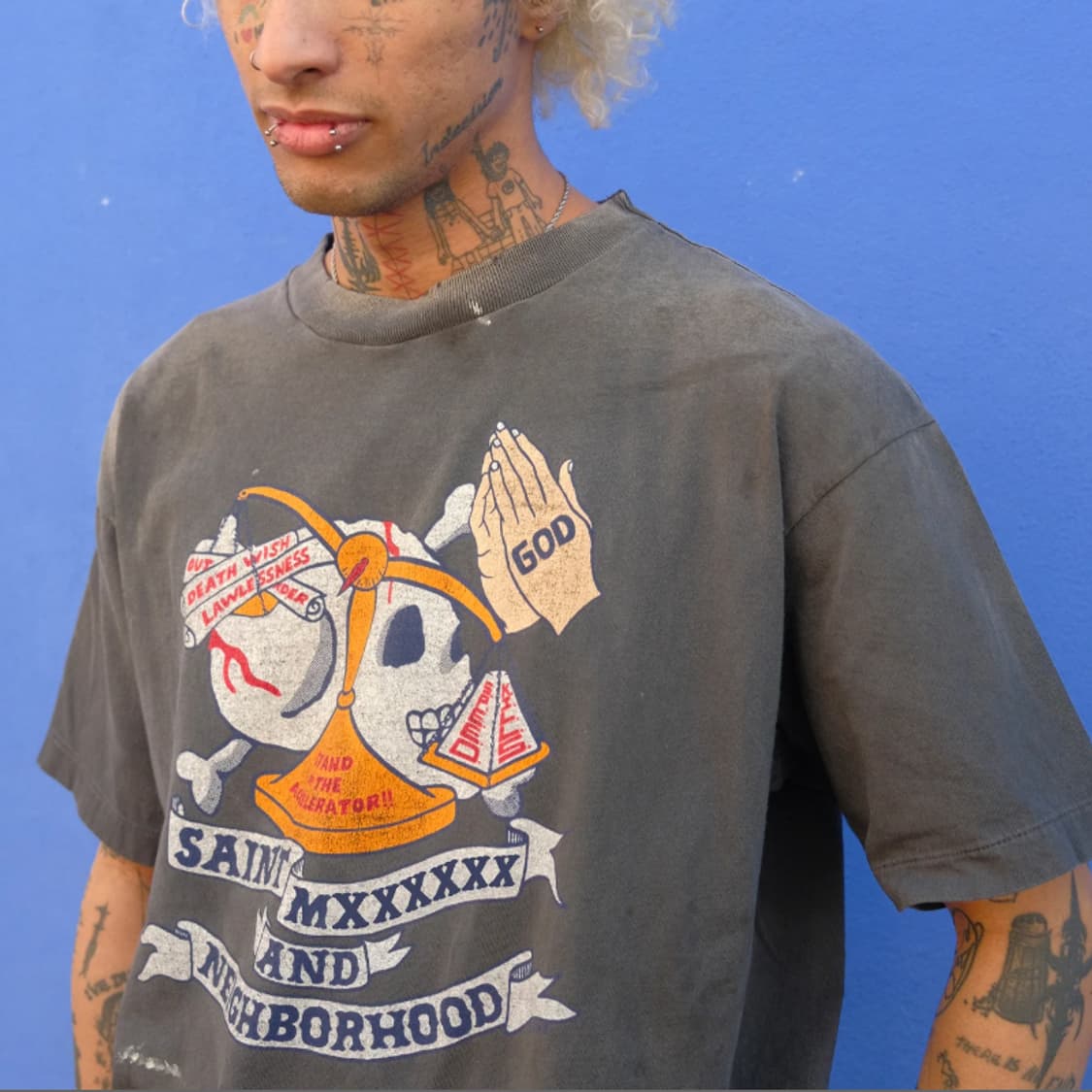 [새상품/2XL] 세인트미카엘 x 네이버후드 STHD 프레이 반팔 티셔츠 상품이미지3