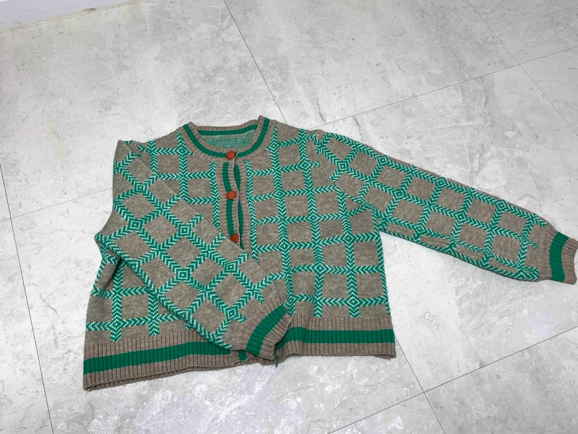 체크 가디건 상품이미지1