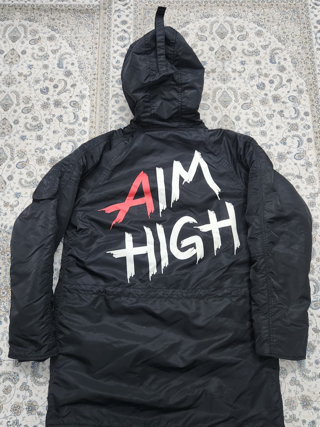 X TONZ 블랙 N3B 야상 후드 퍼 자켓 M 상품이미지5