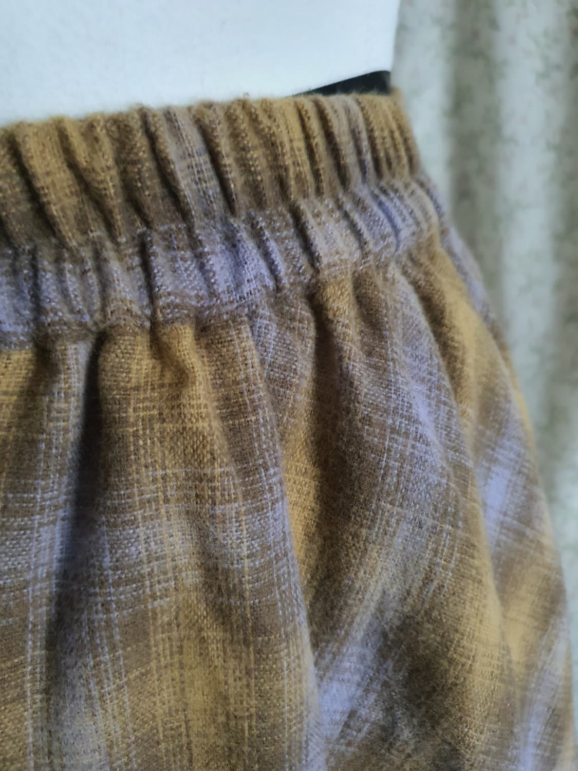 [모리걸] 체크 모직 롱 스커트 플레어 스커트 상품이미지4