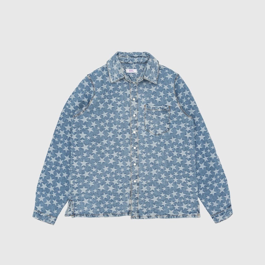 L) ERL 스타 자카드 데님 셔츠 팝니다 상품이미지1