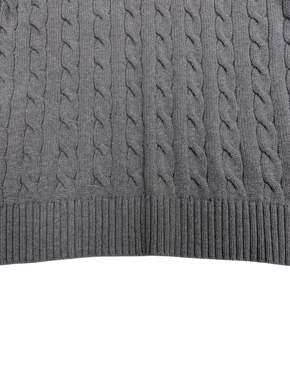 폴로 케이블 꽈배기 니트 그레이 (XL)  상품이미지5