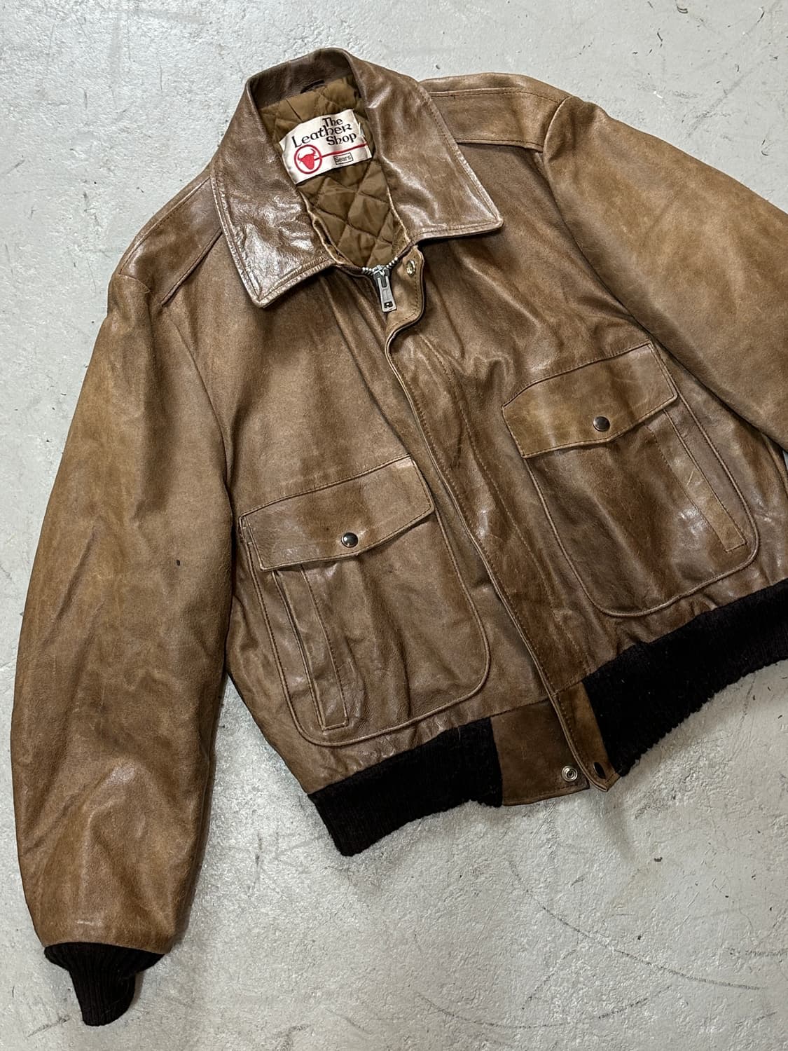 80's 시어스 레더 봄버 자켓 빈티지 A2 레더 자켓 상품이미지5