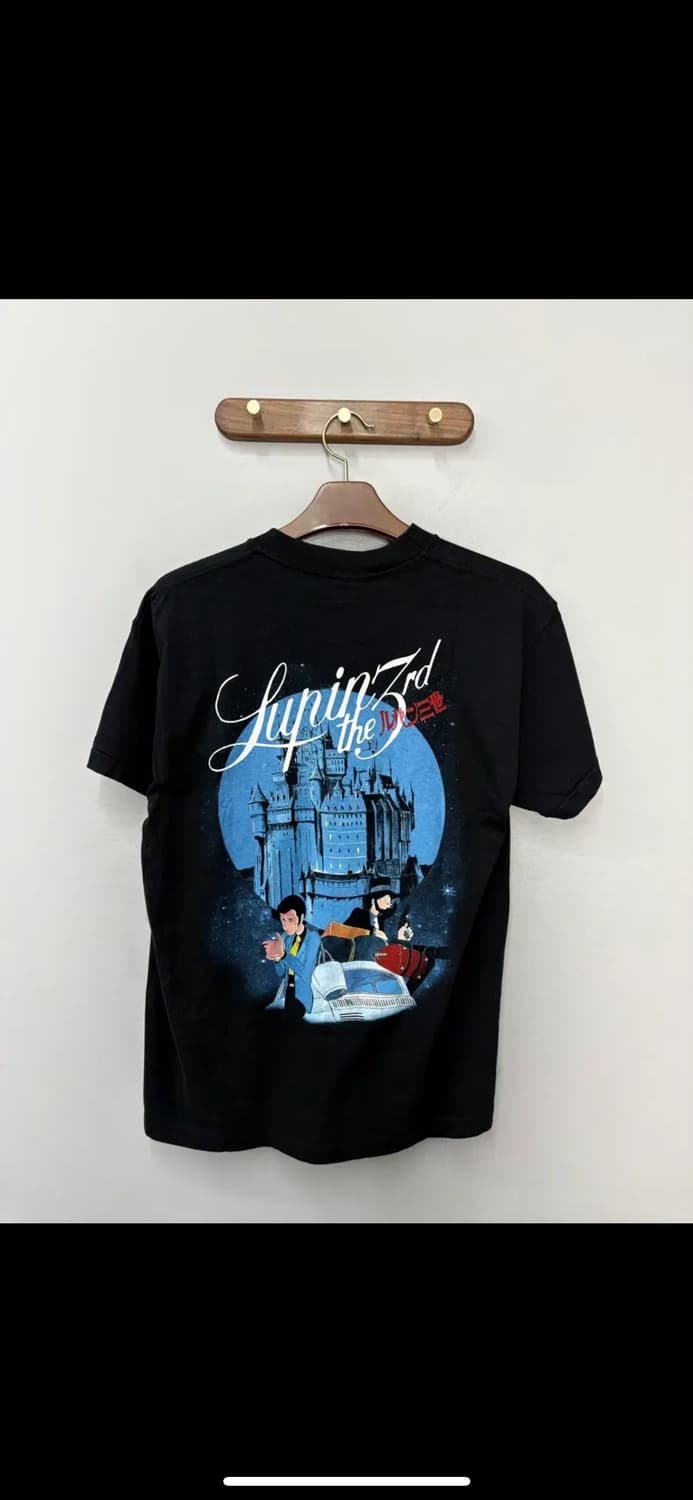 빈티지 루팡 3세 칼리오스트로의 성 애니 그래픽 블랙 반팔 H2495 상품이미지4