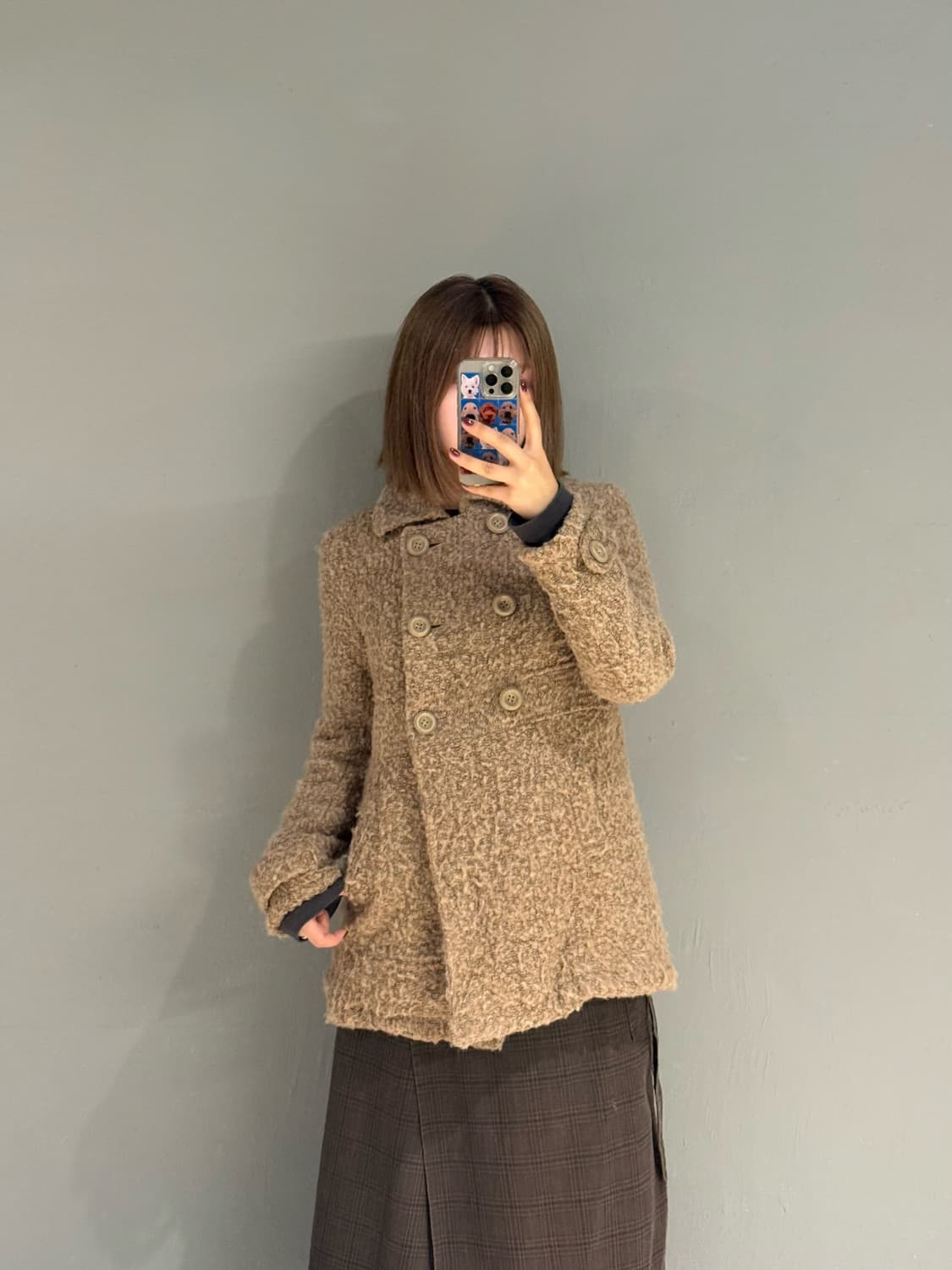 Fluffy double button point coat 상품이미지2