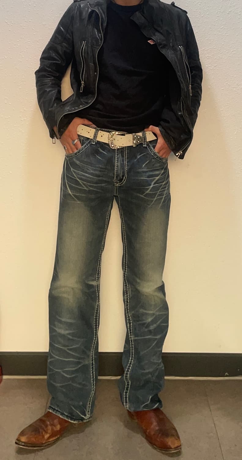 00s time belt vintage y2k boot cut 상품이미지2