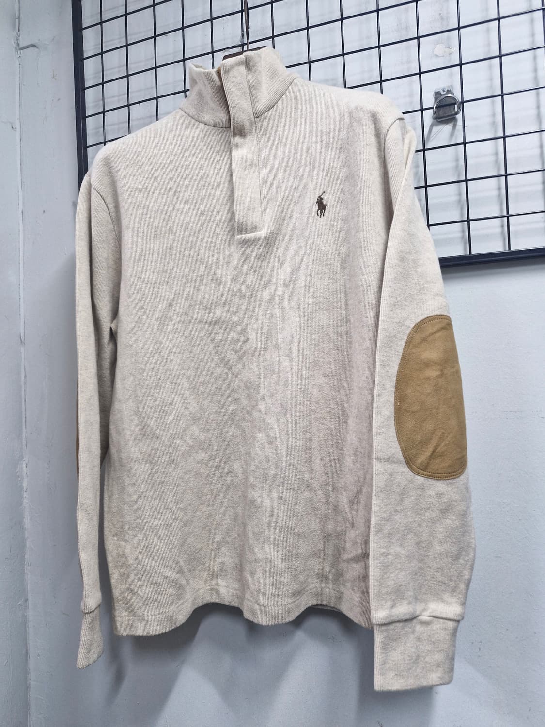 95-100L 폴로랄프로렌 팔꿈치 패치 반집업 니트. 상품이미지3