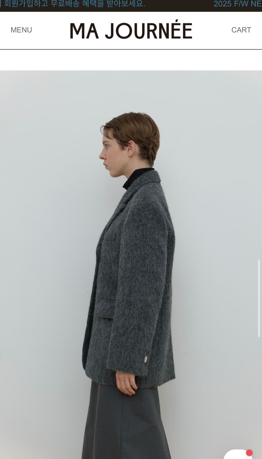 마조네 헤어리 알파카 하프 코트 자켓 상품이미지4