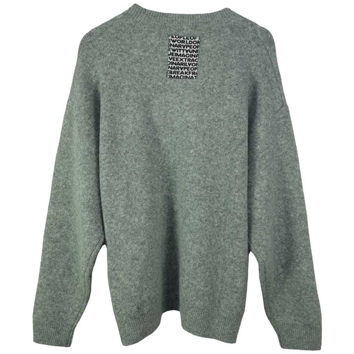 [피플오브더월드] 빅로고 쟈카드 오버핏 니트 그래이 M18843 상품이미지3