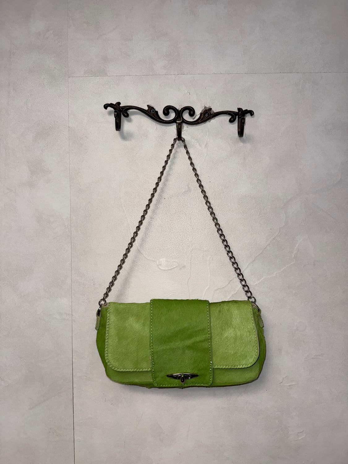 Light green calf fur chain shoulder bag 상품이미지1