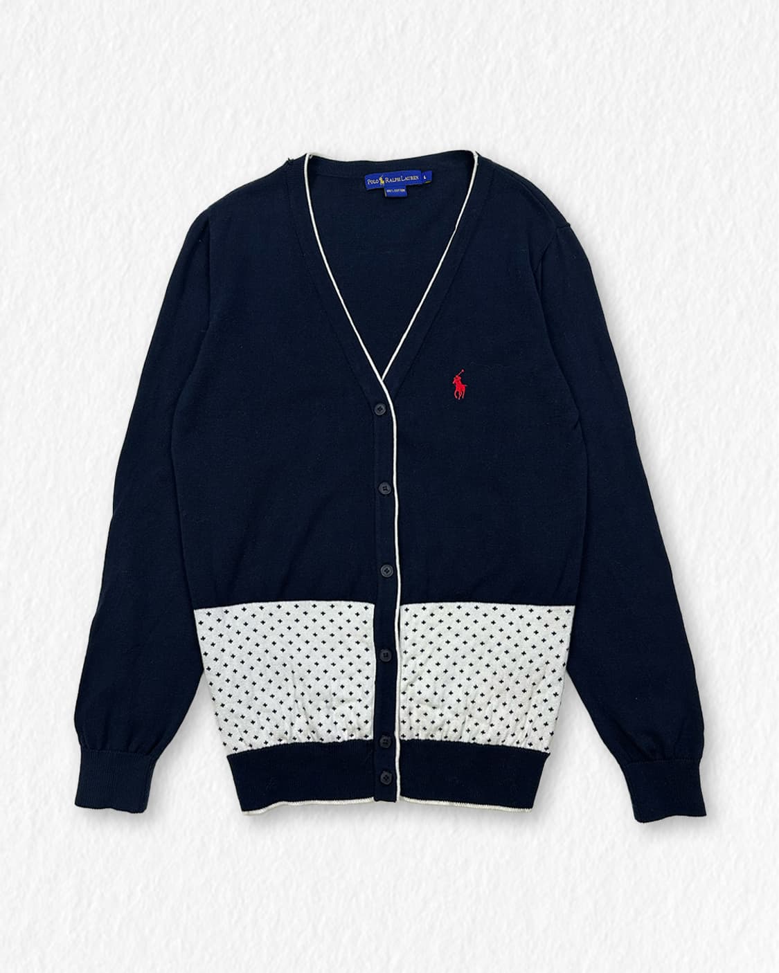 폴로랄프로렌 도트 가디건 네이비 상품이미지1