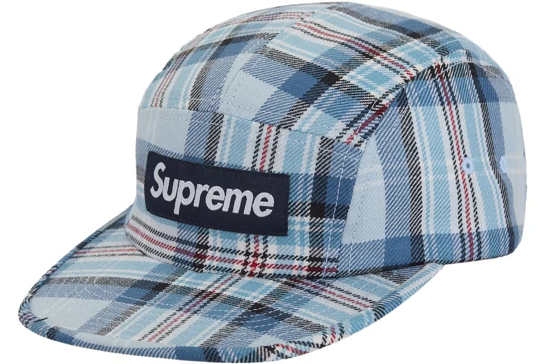슈프림 체크 캠프캡 라이트블루 상품이미지1