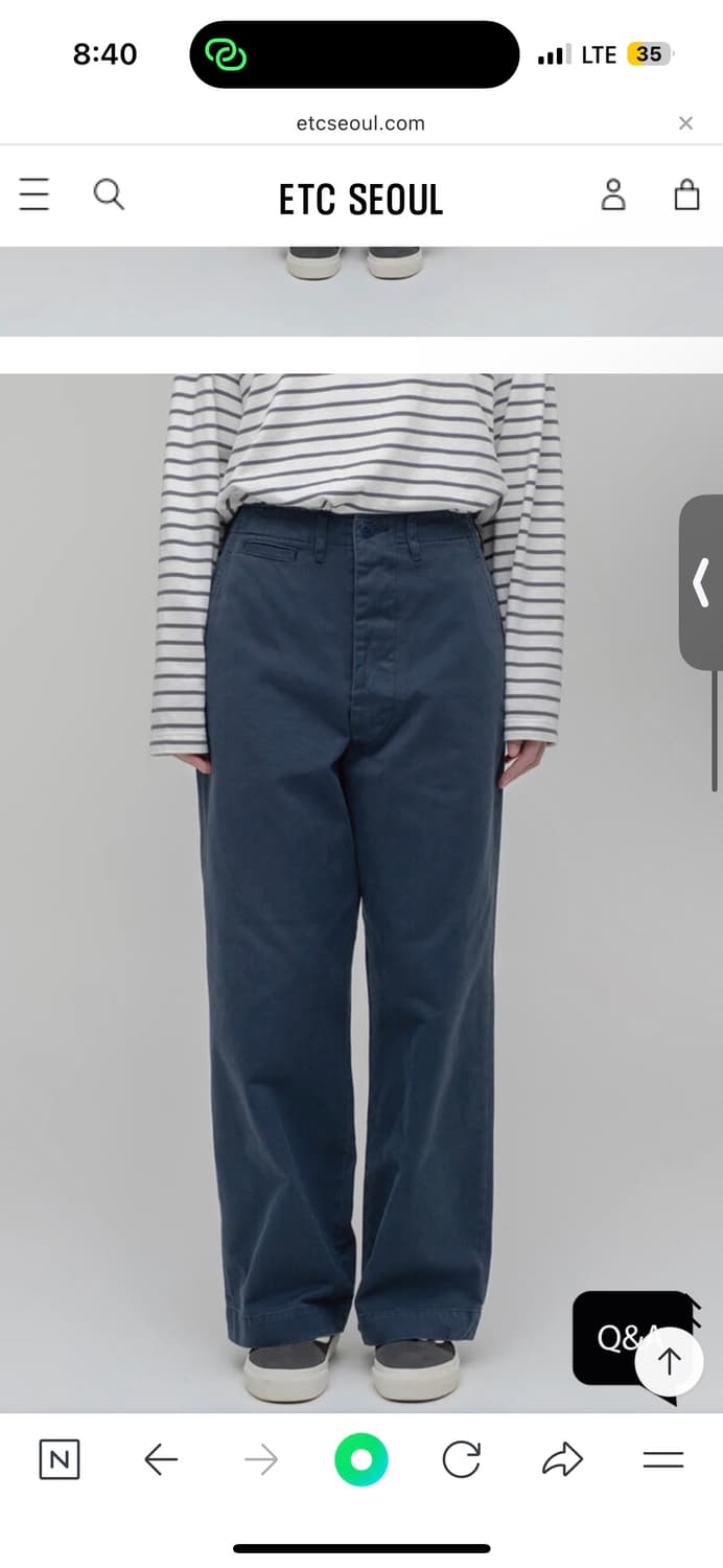 시오타 웨폰치노 스톤워시드 네이비 6 상품이미지5