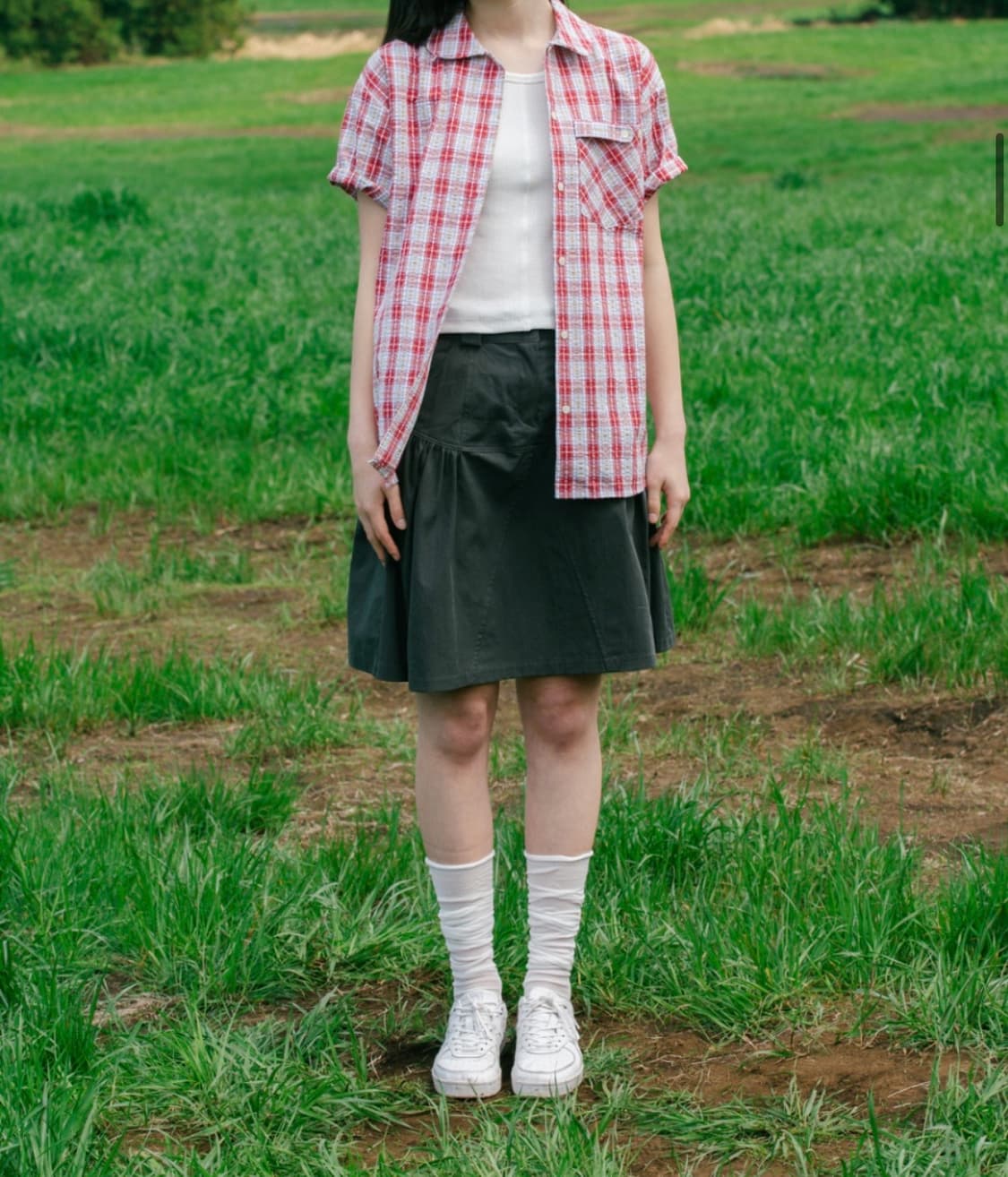 CHECK POCKET HALF SHIRT, RED 상품이미지4