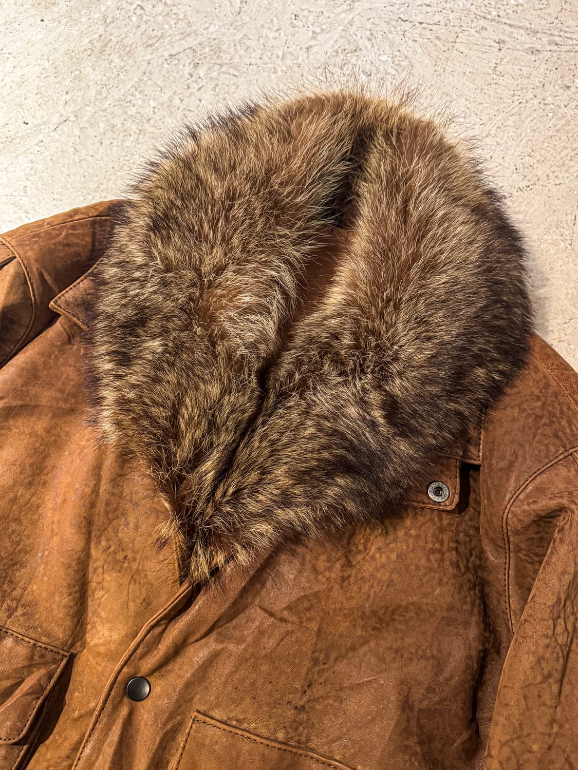 Leather Wear –  Fur Collar Leather Jacke 상품이미지2