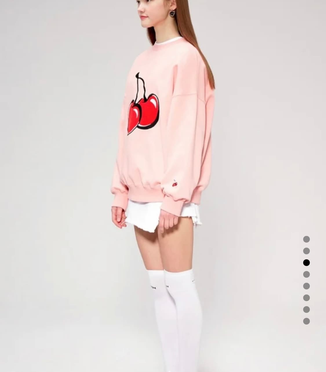 키르시 빅체리 맨투맨 피치 핑크 상품이미지5