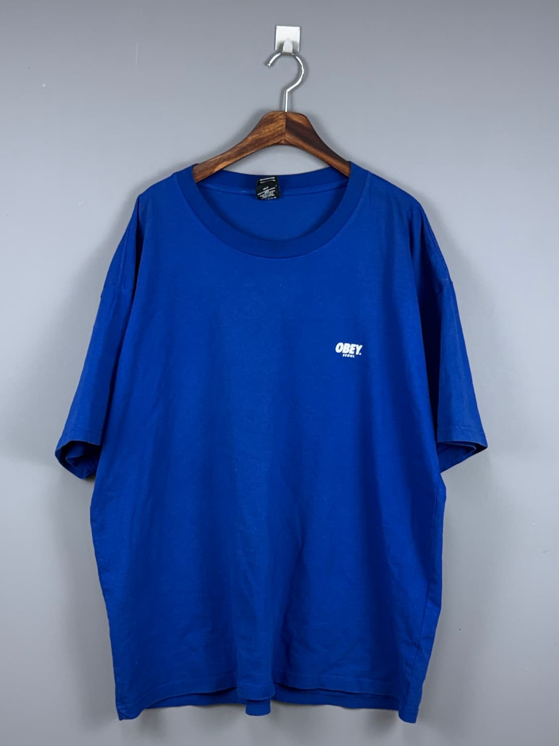오베이 빅로고 반팔 티셔츠 블루 E32 상품이미지2