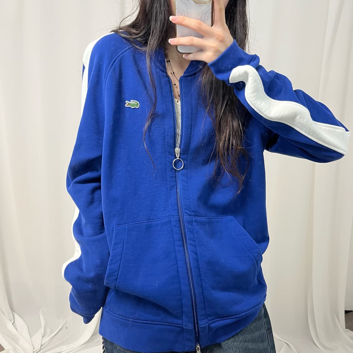 Lacoste blue two-way zip-up 상품이미지3