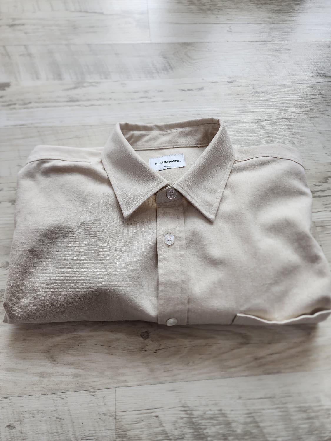 필루미네이트 베이지 오버핏 셔츠 XL(105~110)115가능 남자 남방 상품이미지9